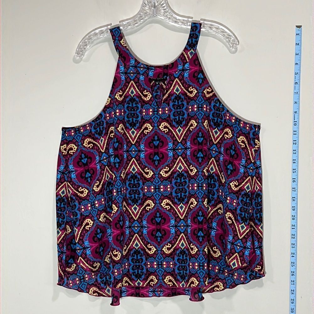 Beautiful Purple & Blue Abstract Dress Top By Express. Size XL.